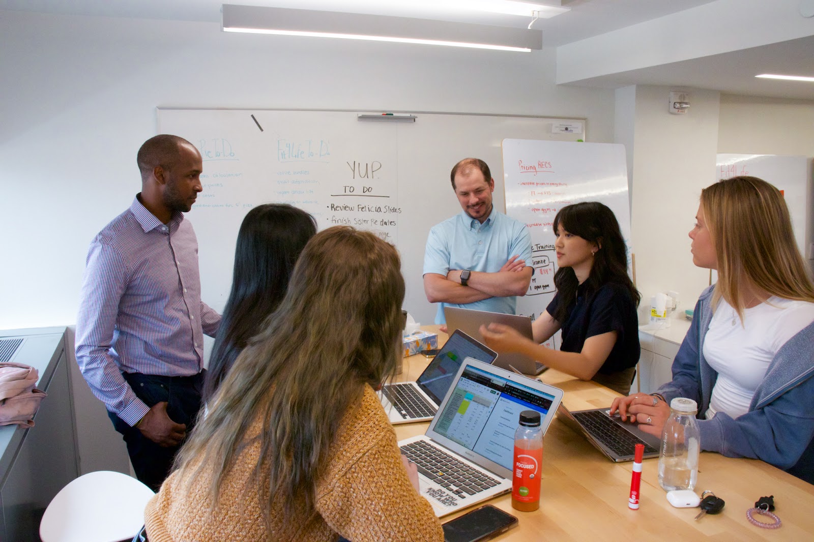 Photo of summer interns with Ross Professor Chris Mueller