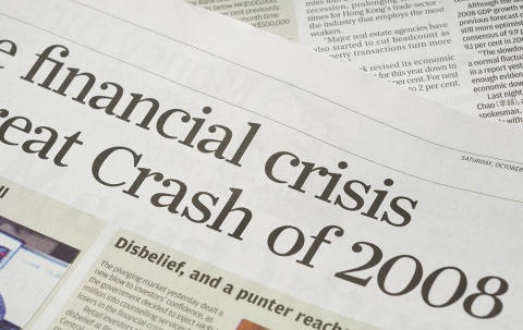 Newspaper about financial crash
